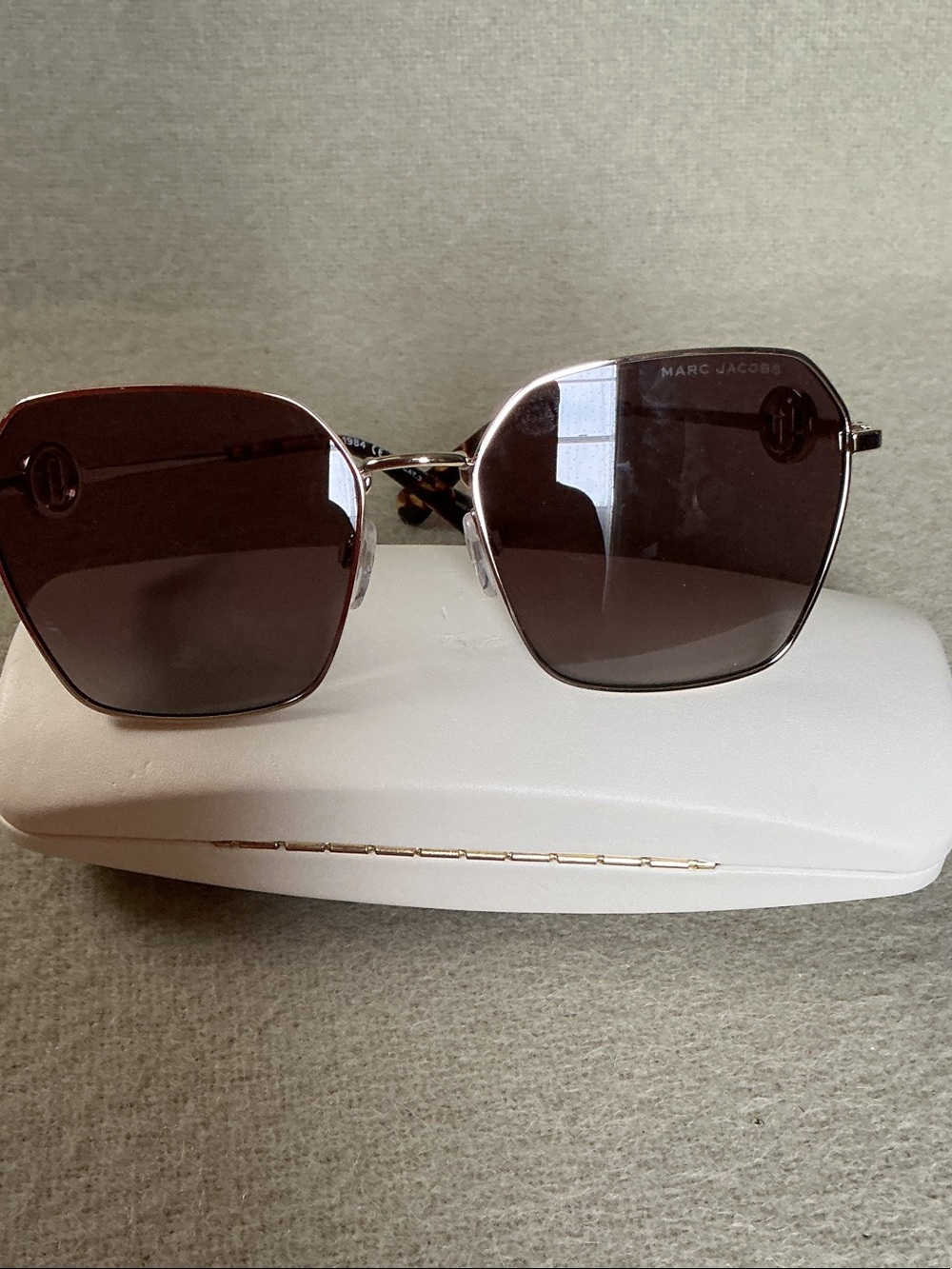 Marc Jacobs Brown Tinted Geometric Sunglasses